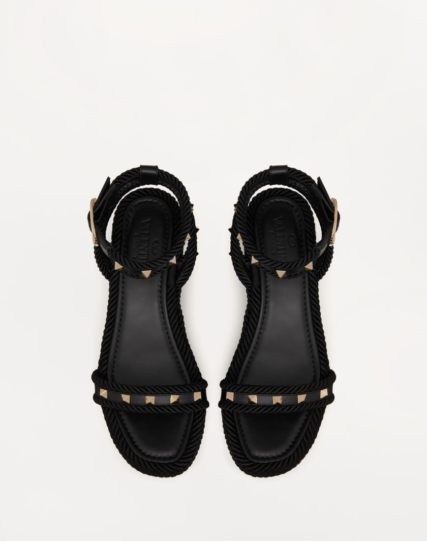 ROCKSTUD FLATFORM SANDAL IN CALFSKIN 45MM - Image 3